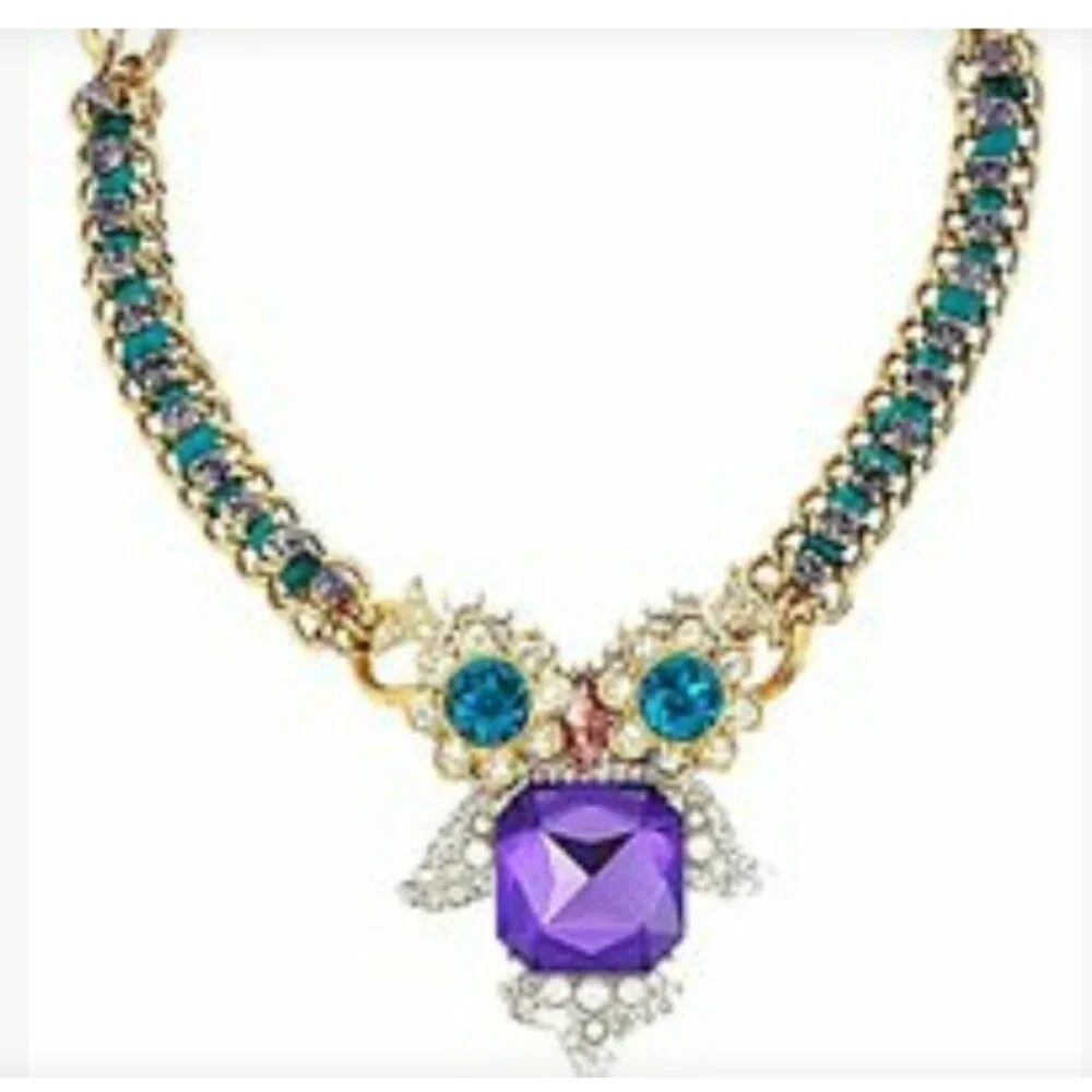 Betsey Johnson OWL STATEMENT NECKLACE - Picture 5 of 5